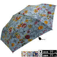晴雨兼用 花＆蝶柄 折畳み傘