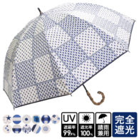 完全遮光 晴雨兼用傘 超撥水 ブラックコーティング マルチ柄ショート傘