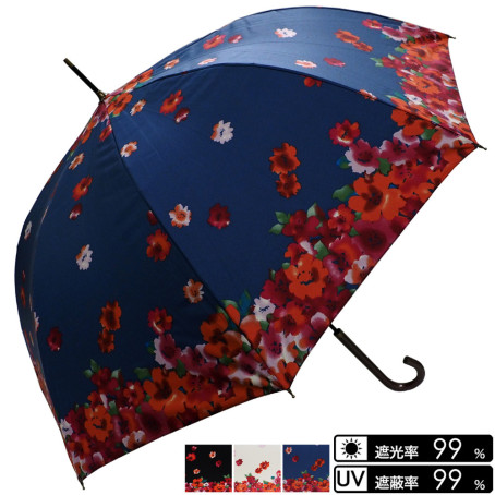 晴雨兼用 花柄ジャンプ傘