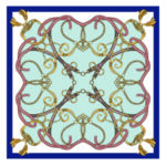 ひんやりスカーフ　ベルトリボン柄