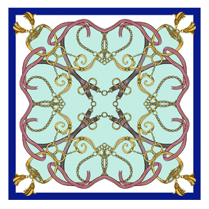 ひんやりスカーフ　ベルトリボン柄